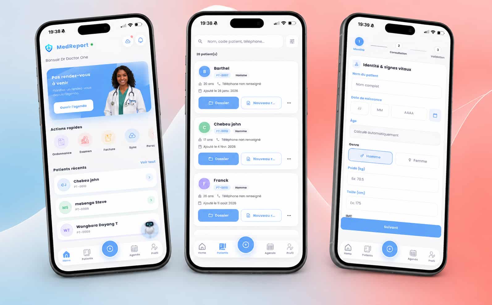Illustration d'une application de gestion de patients